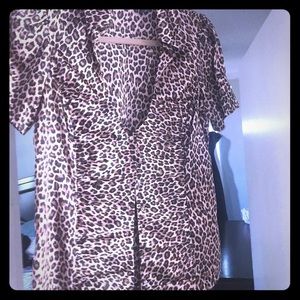 GUESS satin leopard blouse